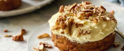 Carrot, Pecan & Coconut Cake with Orange Cream Cheese Frosting
