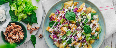 Carisma Crispy Potato Salad with Red Cabbage & Blue Cheese Dressing