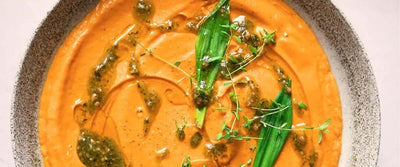 Roasted Carrot Soup with Wild Garlic Pesto