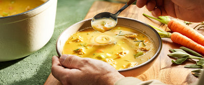 Root Vegetable Soup and Dumplings