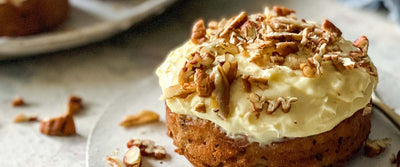 Carrot, Pecan & Coconut Cake with Orange Cream Cheese Frosting