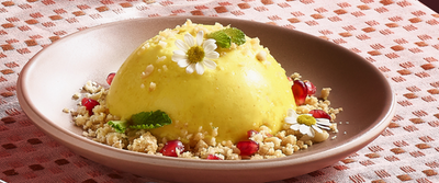 Lemon Semifreddo with Pomegranate Crumble
